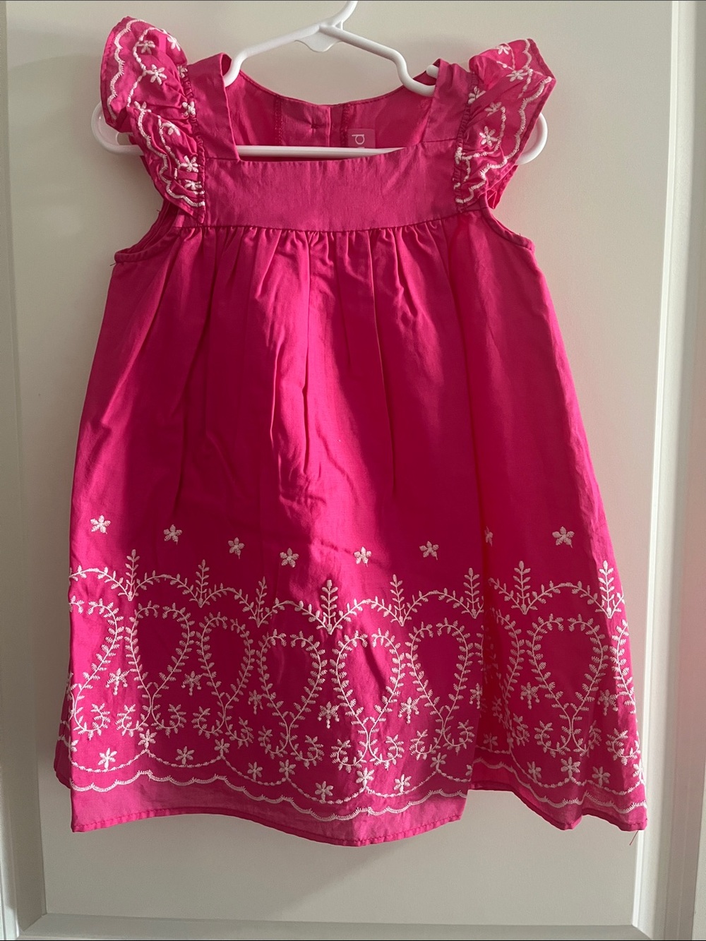 Girls Pink Embroidered Sundress